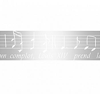 Скотч прозорий пластиковий з принтом Версаль Ноти 15мм*10м, SCB490034