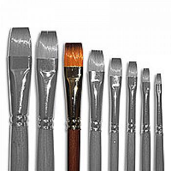 Пензлик "Живопис" 1112 Синтетика плоска № 12 довга ручка рудий ворс