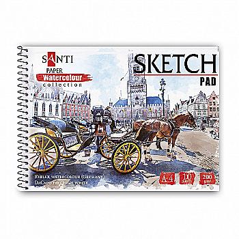 Альбом для акварелі "City" А4, "Paper Watercolour Collection" 10 арк., 200г/м2, Santi, 130507 Альбом для акварелі "City" А4, "Paper Watercolour Collection" 10 арк., 200г/м2, Santi, 130507