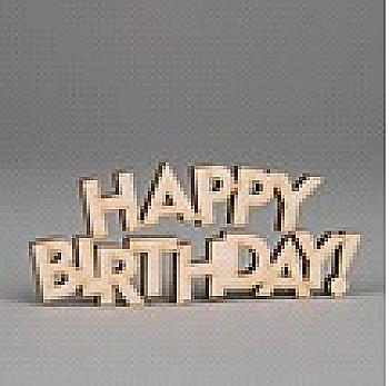 Заготовка деревянная Слово "Happy Birthday!" 90*37*4 мм, МС162