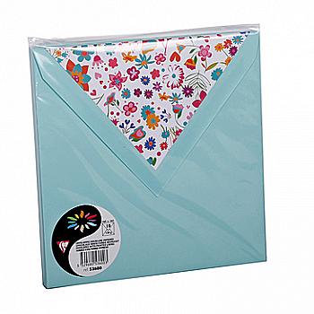 Конверт декоративный Pollen Liberty flowers 165*165 мм/120 г, Нефритовый, 53600C Clairefontaine