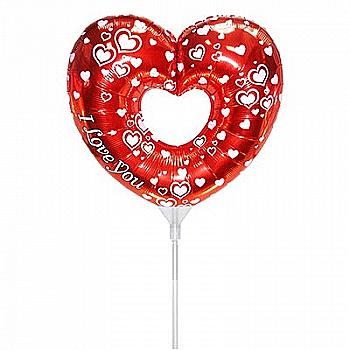 Куля повітряна Фігура Серце червоне I love you Ф, 1206-0730
