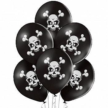 Кулька з малюнком Череп і Кістки чорний, 30 см, 1103-2040