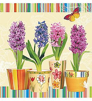 Декупажні серветки "Мускари №2", 33*33 см, МАКІ