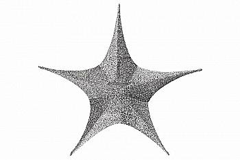 Зірка декоративна срібна 1, 40 см, 5-64625