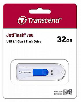 Флеш-драйвTranscend JetFlash 790 32Gb White