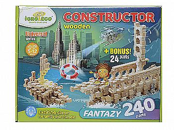 Конструктор деревянный "Фантазия" 240 дет. + бонус 24 дет.