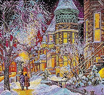 Схема для вишивки бісером "Зима в місті", AC-349 Схема для вишивки бісером "Зима в місті", AC-349