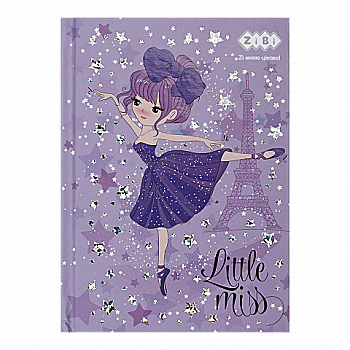 Блокнот А6 64 арк "Little miss", кл., тв. обкл., мат. лам.+лак, фіолетовий ZB.12714-07 Блокнот А6 64 арк "Little miss", кл., тв. обкл., мат. лам.+лак, фіолетовий ZB.12714-07