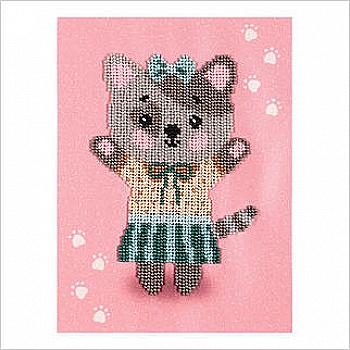 Набір для вишивання бісером "Киця", ТН-0886, ТМ "ВДВ" Набір для вишивання бісером "Киця", ТН-0886, ТМ "ВДВ"