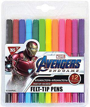 Фломастеры YES 12 цв. "Marvel.Avengers", 650438  Фломастеры YES 12 цв. "Marvel.Avengers", 650438