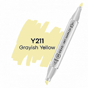 Маркер двухсторонний Grayish Yellow - Серовато-желтый, Y211, 99IDEAS Маркер двухсторонний Grayish Yellow - Серовато-желтый, Y211, 99IDEAS