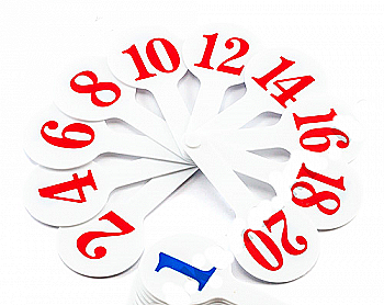 Віяло цифр біле К5371, AS-0004