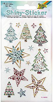 Наклейки с блёстками Christmas-3 10*16 см (1 арк., 15 шт.), 18308 Folia Наклейки с блёстками Christmas-3 10*16 см (1 арк., 15 шт.), 18308 Folia