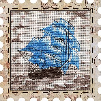 Набор для вышивания "Парусник", 24*24, КО4012-У