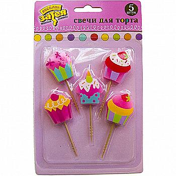 Свічки д/торту на піках Солодке Свято, 5 од., 1502-1306