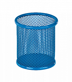 Підставка для ручок 90*90*100 мм, метал, синя, кругла ZB.3100-02 Підставка для ручок 90*90*100 мм, метал, синя, кругла ZB.3100-02