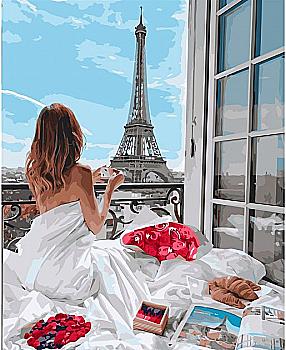 Набір для розпису по номерах 40*50 см "Ранок в Парижі", VA-2711 ТМ "Strateg"