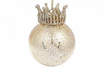 Куля ялинкова з Короною 8*10см, золото антік, 118-528