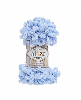 Пряжа мікрополіестер 183 Світло-блакитний, TM Alize Puffy Пряжа мікрополіестер 183 Світло-блакитний, TM Alize Puffy