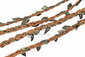 Бечевка декоративная с листочками, 5-60030