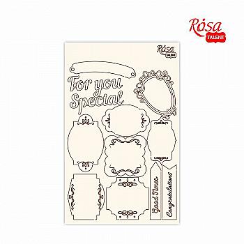 Чіпборд для скрапбукінгу 12,8*20 см "Floral Poem" 3, білий картон, 94232036 ROSA TALENT