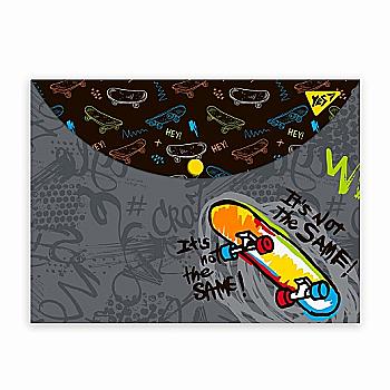 Папка-конверт на кнопці А4 "Skate boom", 492014 Yes