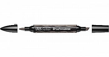 Маркер двосторонній Brushmarker, Сірий теплий 4, 0204131 W&N Маркер двосторонній Brushmarker, Сірий теплий 4, 0204131 W&N