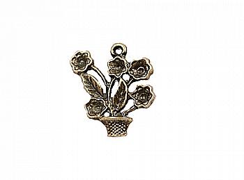 Набір металевих підвісок Горщик з квітами 26*22 мм, 10 шт