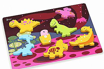 Іграшка дерев`яна Classic World "3Д Вкладиш Динозаври", 3552 Іграшка дерев`яна Classic World "3Д Вкладиш Динозаври", 3552