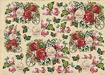 Карта декупажна А3 Троянди в букетах, 40 г/м², Е 134 Vintage Design