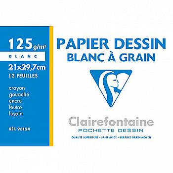 Склейка д/малюнка А4 Blanc a Grain 12 арк./125 г/м2, біла обклад., 96154C Склейка д/малюнка А4 Blanc a Grain 12 арк./125 г/м2, біла обклад., 96154C