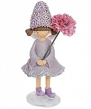 Декоративна статуетка Дівчинка-Лаванда, 20см, колір - ліловий