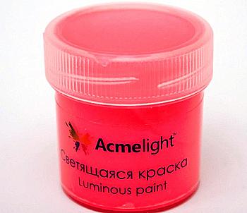 Краска светящаяся для творчества, 20 мл, красная, AcmeLight Краска светящаяся для творчества, 20 мл, красная, AcmeLight