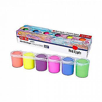 Краска акриловая неоновая 25 мл 6 цветов, RA6N Краска акриловая неоновая 25 мл 6 цветов, RA6N