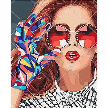 Набір для розпису по номерах 40*50 см Люди "Модниця", КН4577