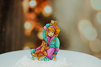 Іграшка ялинкова "Дівчинка та тигреня", MarryChupmas
