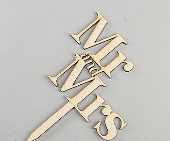 Заготовка деревянная Верхушка для торта "mr&mrs", ВТ7