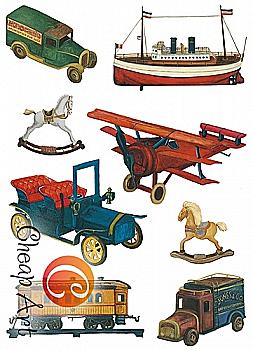 Карта декупажна А4 Старі іграшки, 45 г/м², 00825