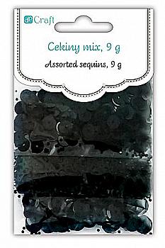 Пайетки мікс 9 гр чорні, DPCE-051 DpCraft Пайетки мікс 9 гр чорні, DPCE-051 DpCraft