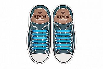 Силіконові антишнурки AntiLaces Stars, 56,5 мм, 12 шт, блакитні Силіконові антишнурки AntiLaces Stars, 56,5 мм, 12 шт, блакитні