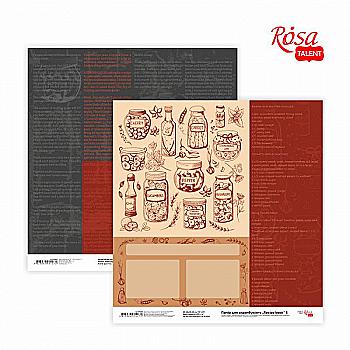 Папір для скрапбукінгу "Recipe book" 5, двосторонній 30,48*30,48 см, 200 г/м2, Rosa Talent Папір для скрапбукінгу "Recipe book" 5, двосторонній 30,48*30,48 см, 200 г/м2, Rosa Talent