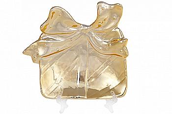 Тарілка керамічна "Подарунок" 16 см, золото, 972-138 Тарілка керамічна "Подарунок" 16 см, золото, 972-138