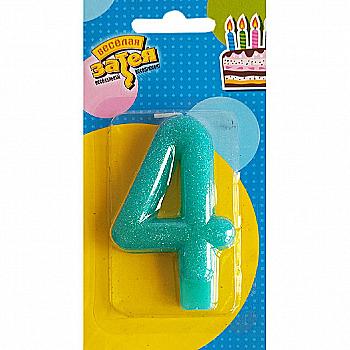 Свічка-цифра "4" Блискуча 7,6 см, 1502-2149