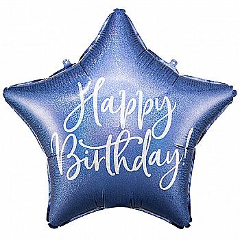 Шар воздушный 18" Happy Birthday Звезда темно-синяя, 3202-3021 Шар воздушный 18" Happy Birthday Звезда темно-синяя, 3202-3021