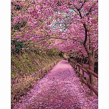 Набір для розпису по номерах 40*50 см "Рожева тропа", SY6505 ТМ "Strateg" Набір для розпису по номерах 40*50 см "Рожева тропа", SY6505 ТМ "Strateg"