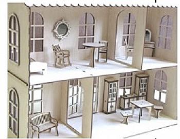 Заготівка дерев`яна Будиночок для ляльок LOL з меблями, Д97