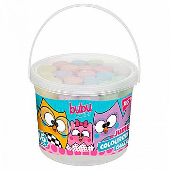 Крейда кольорова 16 шт, Jumbo "Bubu" у відрі, 400382 YES