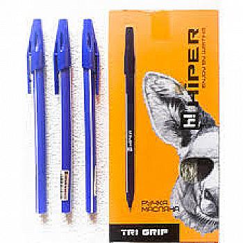 Ручка масляная Hiper Tri Grip HO-555 0,7 мм синяя