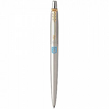 Ручка шарик. Jotter сталь с поз. Parker Тризуб Желт-Син, 16032_T005c Ручка шарик. Jotter сталь с поз. Parker Тризуб Желт-Син, 16032_T005c